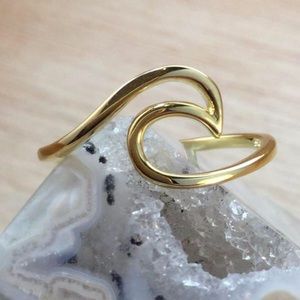 Gold Wave Ring Beach Boho Jewelry